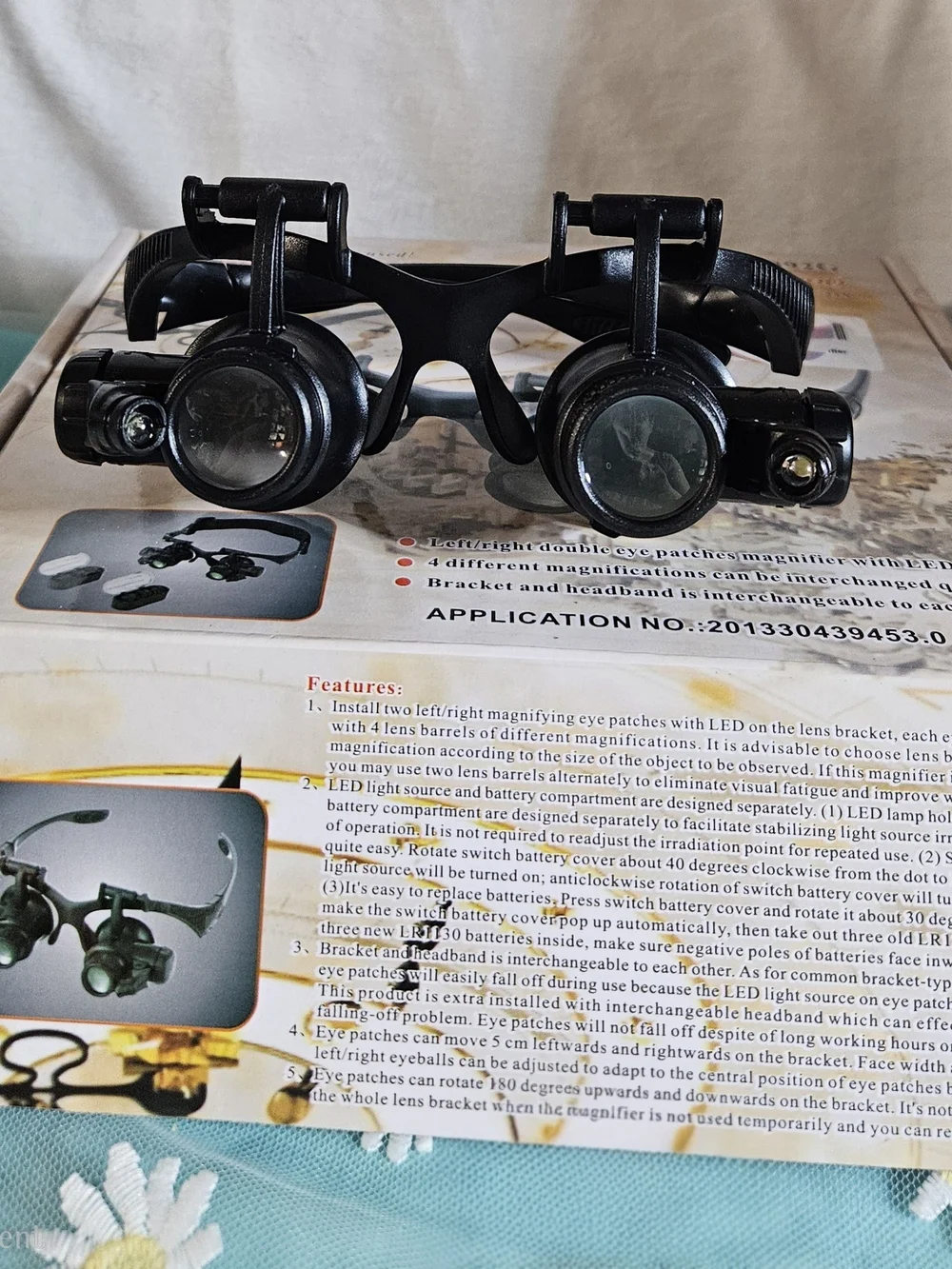 Upgraded Watch Repair Magnifier Headset with LED — Black